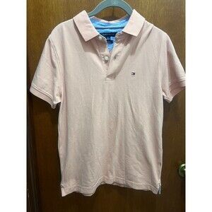Tommy Hilfiger Mens Short Sleeve Polo Shirt Pink Slim Fit Size M Medium